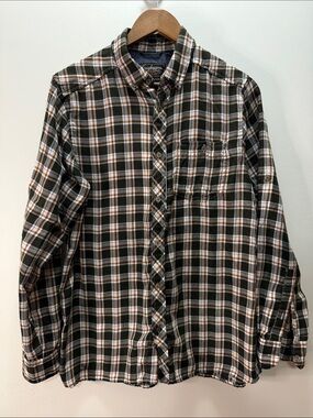 Craghoppers Olive, Brown & White Plaid Button-Down Shirt Size M 29x22